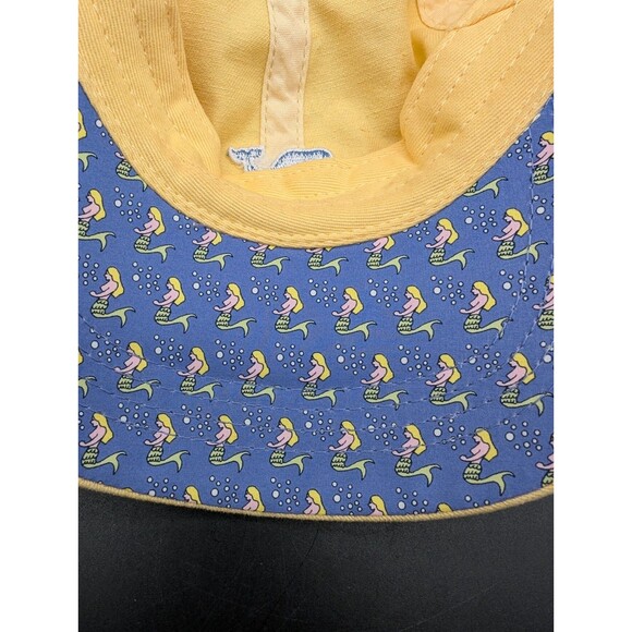 Vineyard Vines Yellow Blue Whale Logo Mermaid Pattern Brim Adjustable Hat RARE - Picture 5 of 8